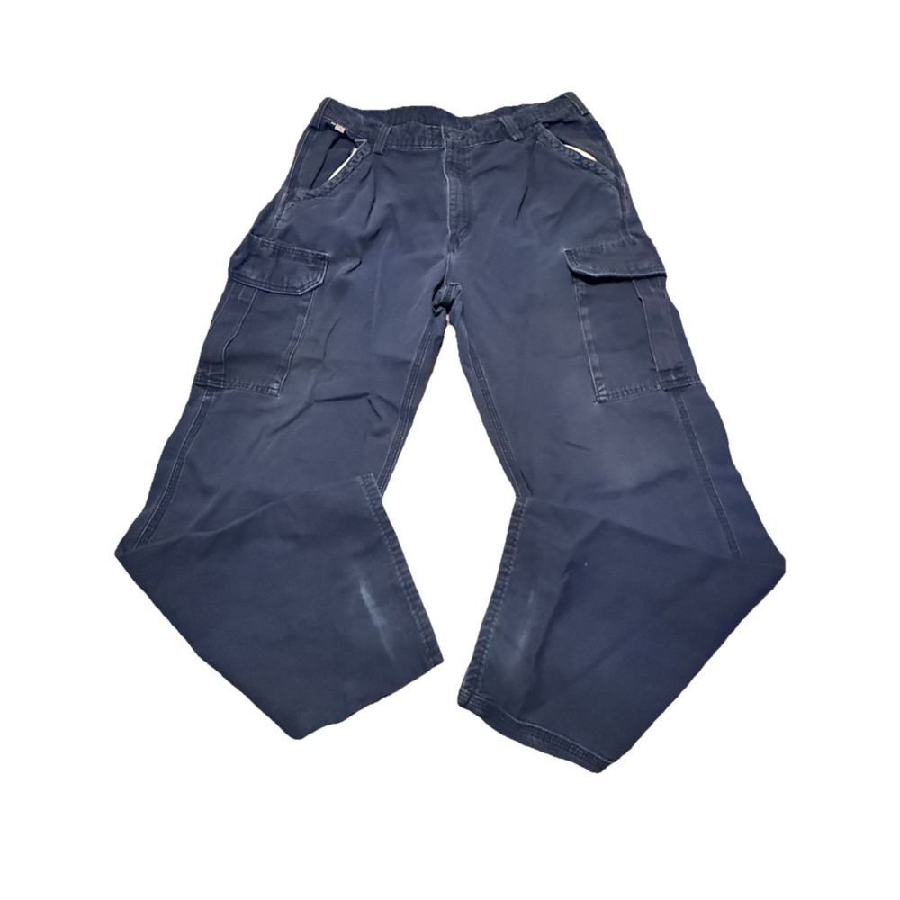 Carhartt FR Pants Mens 38x32 Navy Flame Resistant Cargo Utility‎ FRB240 DNY CAT2